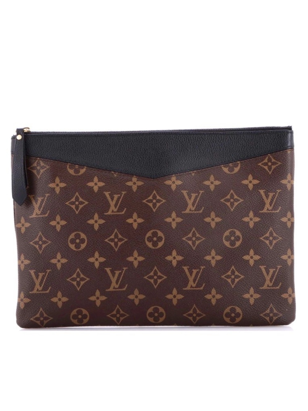 Daily pouch Ming noir Louis Vuitton Brown Monogram Canvas Pochette Clutch w